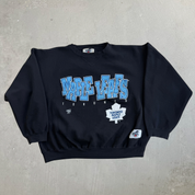 Vintage Toronto Maple Leafs NHL Text & Logo Graphic Crewneck - XL (fits M)