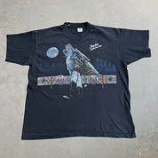J- Vintage 90s Cherokee North Carolina Howling Wolf Graphic Made In USA Single Stitch Tee - XL