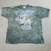 J- Vintage '96 The Mountain Robertson Trading Company Graphic Green Acid Wash Tee - 2XL