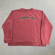 Vintage 90s Timberland Chenille Arched Text Crewneck - L