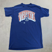 J- Vintage '89 University Of Virginia Graphic Text Made In USA Single Stitch Tee - XL (fits M/L)