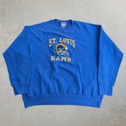 Vintage St Louis Rams NFL Lee Embroidered Text & Logo Made In USA Crewneck - XL