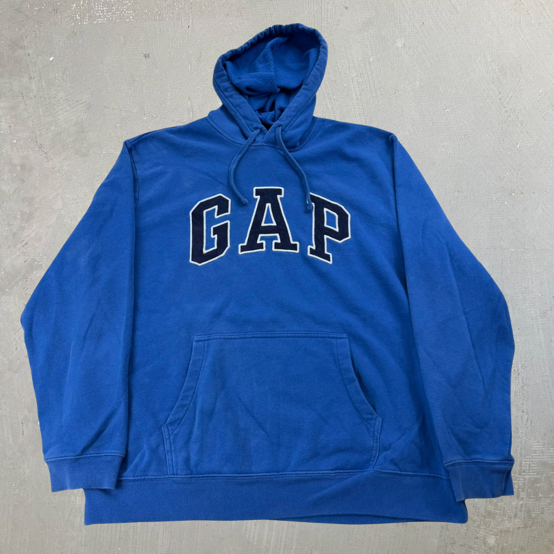 J- Vintage Gap Embroidered Text Hoodie - XL