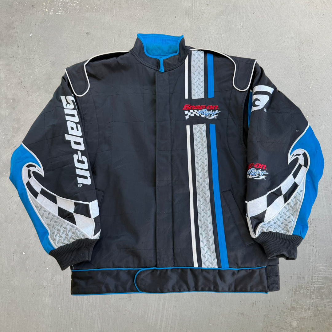 J- Vintage Choco Canada Snap On racing Zip Up Racing Jacket - XL