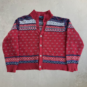 J- Vintage Polo RL Patterned Cardigan Knit Sweater - 2XL