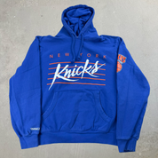 J- New York Knicks NBA Mitchell & Ness Text Hoodie - L