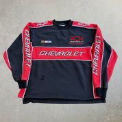 J- Vintage Nascar Chevrolet Racing Embroidered Logo Crewneck - L