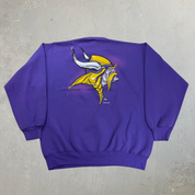 J- Vintage '94 Minnesota Vikings NFL Logo 7 Graphic Made In USA Crewneck - XL Tall