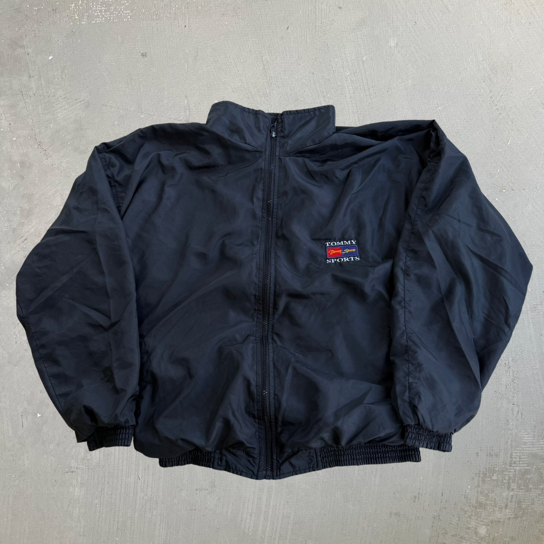 J- Vintage Tommy Hilfiger Tommy Sports Embroidered Logo Lightweight Zip Up Jacket - M