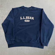 J- Vintage LL Bean Embroidered Logo Text Crewneck - L