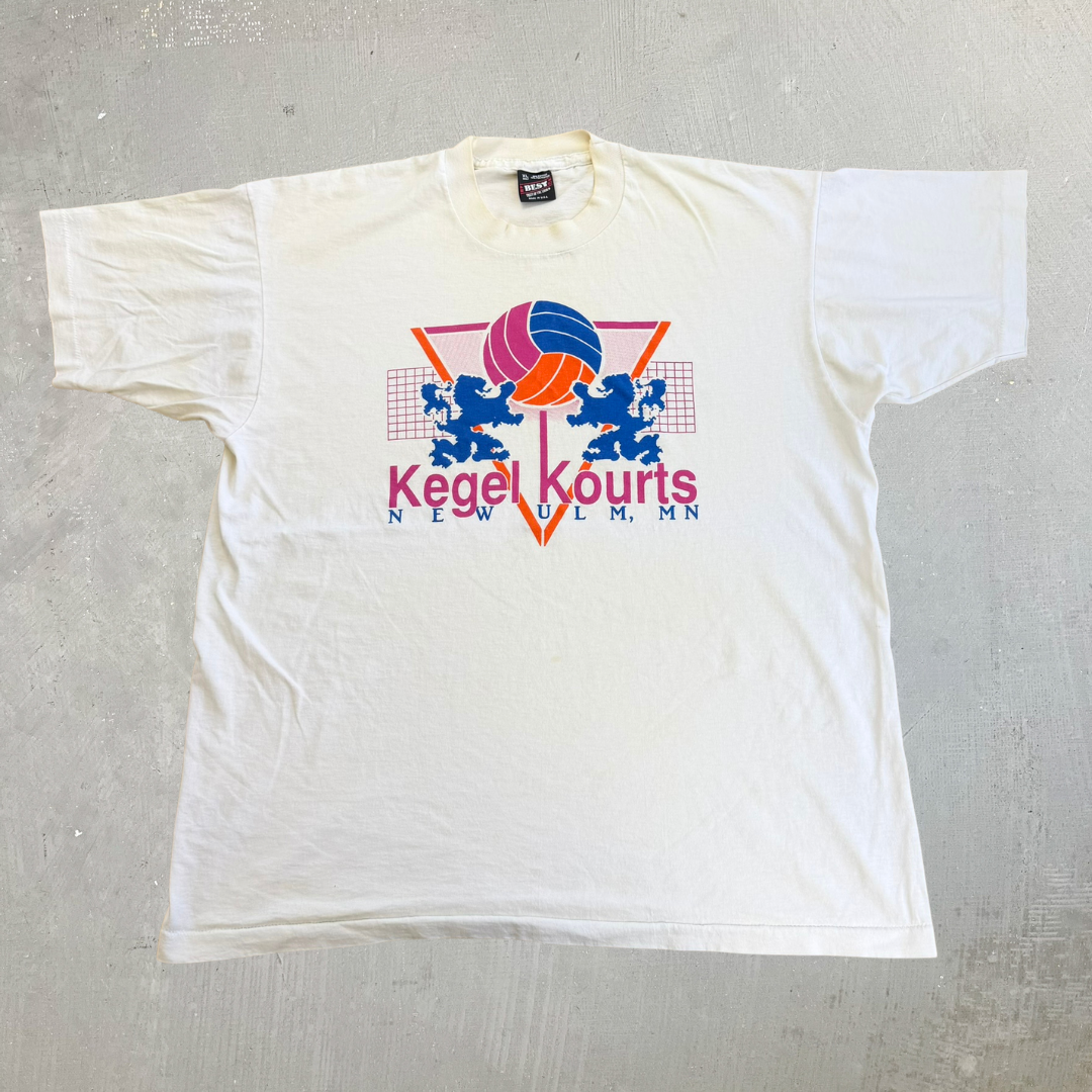 J-  Vintage Kegel Kourts Volleyball New Ulm MN Made In USA Single Stitch Tee - XL