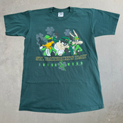 J- Vintage '97 Looney Tunes St Patrick's Day Text & Graphic Made In USA Single Stitch Tee - L