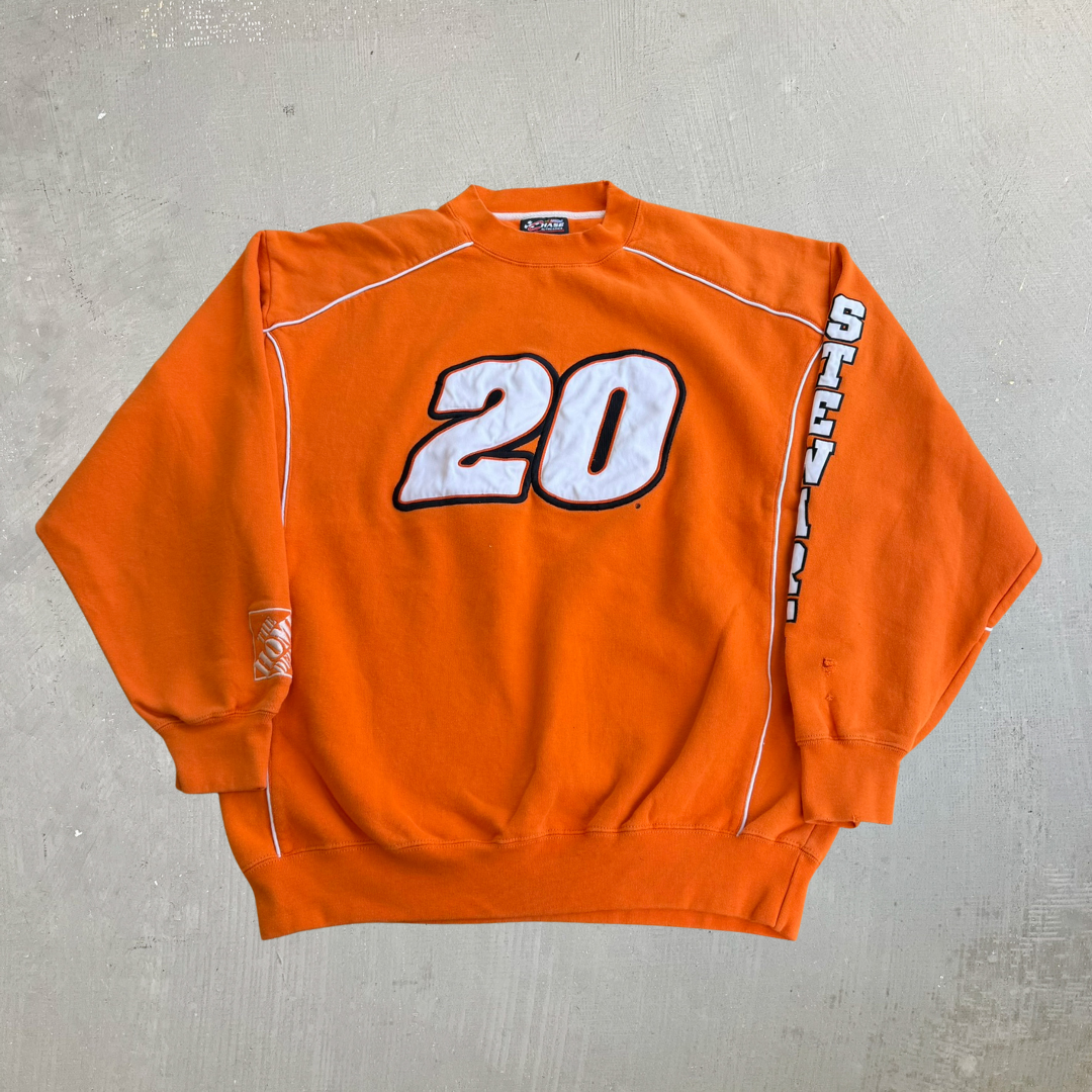 J- Vintage Nascar Tony Stewart Home Depot Racing Embroidered Crewneck - L