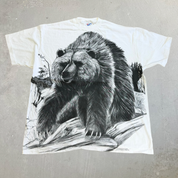 J- Vintage Grizzly Jumbo Print Graphic Made In USA Single Stitch Tee - XL
