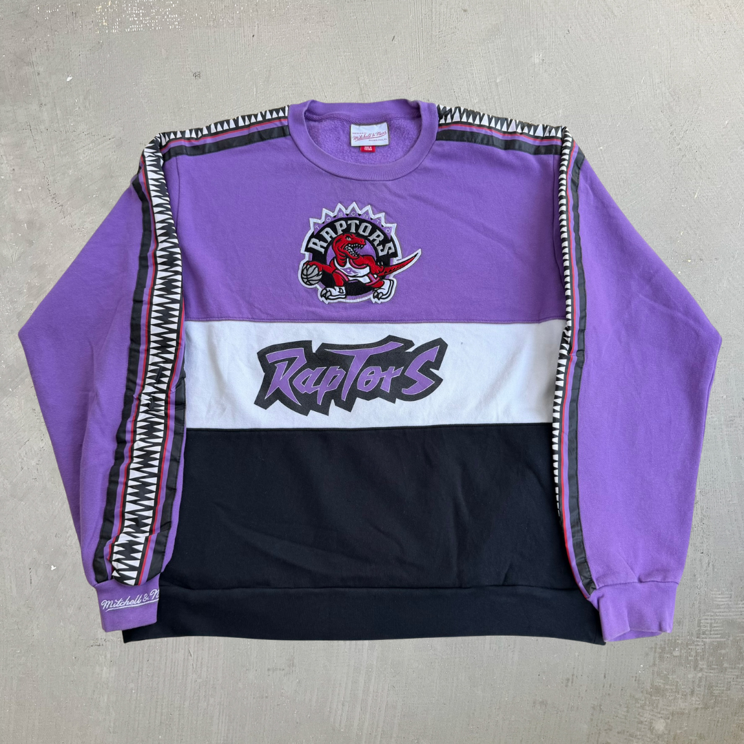 J- Toronto Raptors NBA Mitchell & Ness Classic Logo Embroidered Crewneck - L