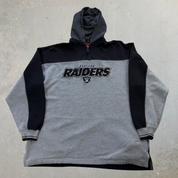 J- Vintage Oakland Raiders NFL Embroidered Logo Graphic Hoodie - XL