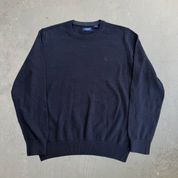 J- Vintage Chaps RL Embroidered Logo Black Knit Sweater - M