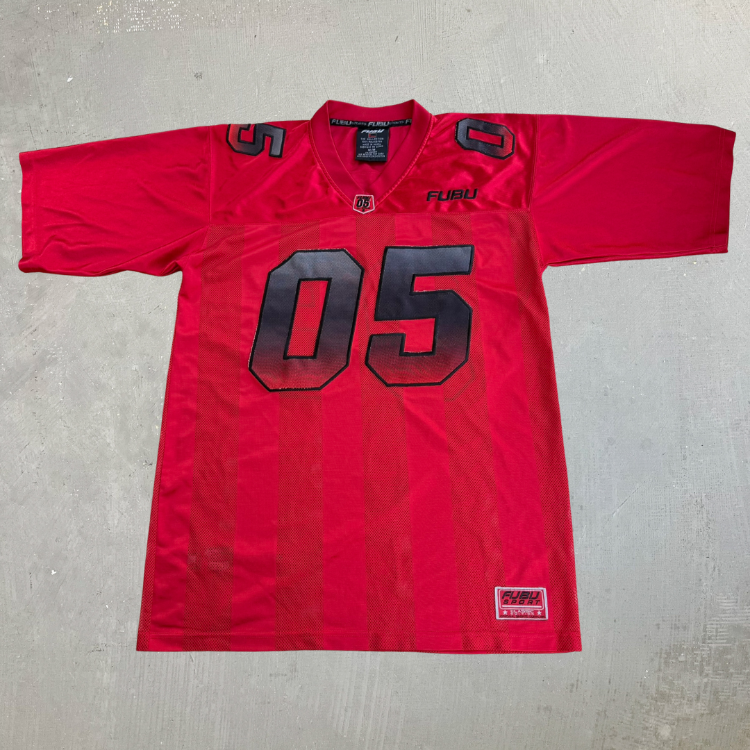 J- Vintage 90s FUBU Sport 05 Red Football Jersey - M