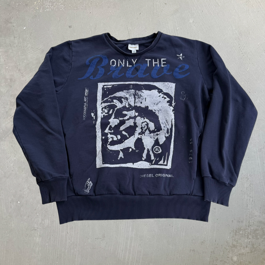 J- Vintage Diesel Only The Brave Graphic Crewneck - XL