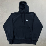 J- Vintage Stussy Cursive Logo Text Hoodie - M