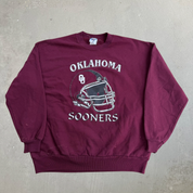 Vintage University Of Oklahoma Sooners Football Helmet Graphic Crewneck - XL