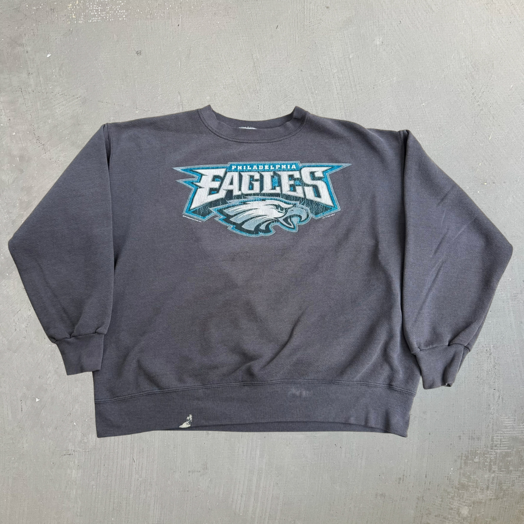 Vintage '01 Philadelphia Eagles NFL Lee Text & Logo Crewneck - L