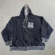 Vintage Oakland Raiders NFL Mitchell & Ness Embroidered Logo Zip Up Hoodie - 2XL