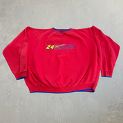 J- Vintage Nascar Jeff Gordon 24 Embroidered Text Crewneck - L