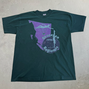 J- Vintage '96 Okanagan Swimming Provincial Qualifier Graphic Made In USA Single Stitch Tee - XL