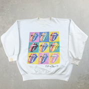 J-  Vintage '89 Rolling Stones Logo Graphic Crewneck - L