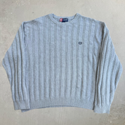 J- Vintage Chaps RL Embroidered Logo Light Grey Knit Sweater - XL