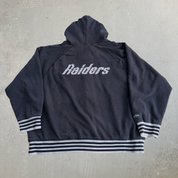 Vintage Oakland Raiders NFL Mitchell & Ness Embroidered Logo Zip Up Hoodie - 2XL