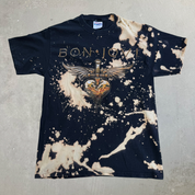J- Vintage '11 Bon Jovi Live Tour Graphic Bleach Acid Wash Tee - M