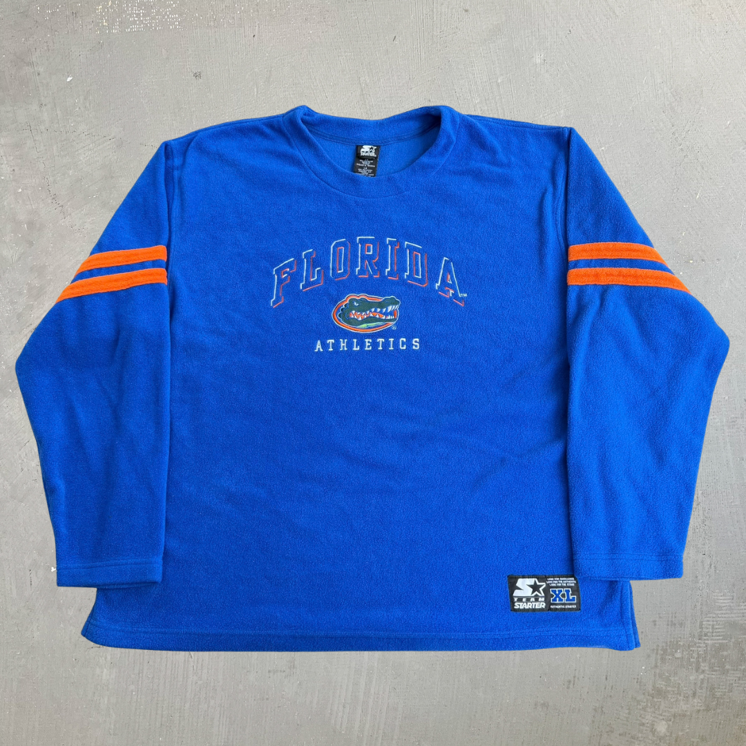 Vintage 90s University Of Florida Gators Athletics Starter Embroidered Logo Pullover Polar Fleece - L