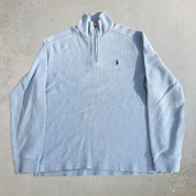 Vintage 90s Polo RL Embroidered Logo Quarter Zip Crewneck - M