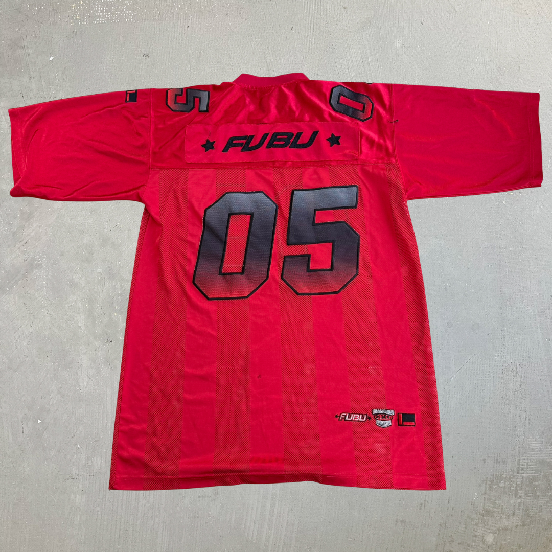 J- Vintage 90s FUBU Sport 05 Red Football Jersey - M