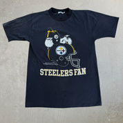 J- Vintage Pittsburgh Steelers NFL Snoopy Graphic Single Stitch Tee - M/L