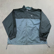 J- Vintage Adidas Dark Green Lightweight Zip Up Jacket  - 2XL