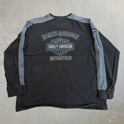 J- Vintage Harley Davidson Motorcycle Text Graphic Long Sleeve Tee - XL