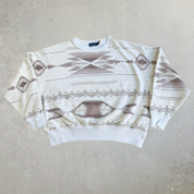 Vintage Polo RL Embroidered Logo South Western Pattern Crewneck - Women's M