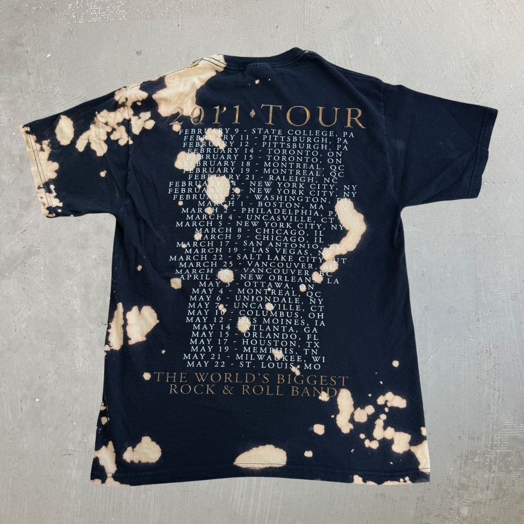 J- Vintage '11 Bon Jovi Live Tour Graphic Bleach Acid Wash Tee - M