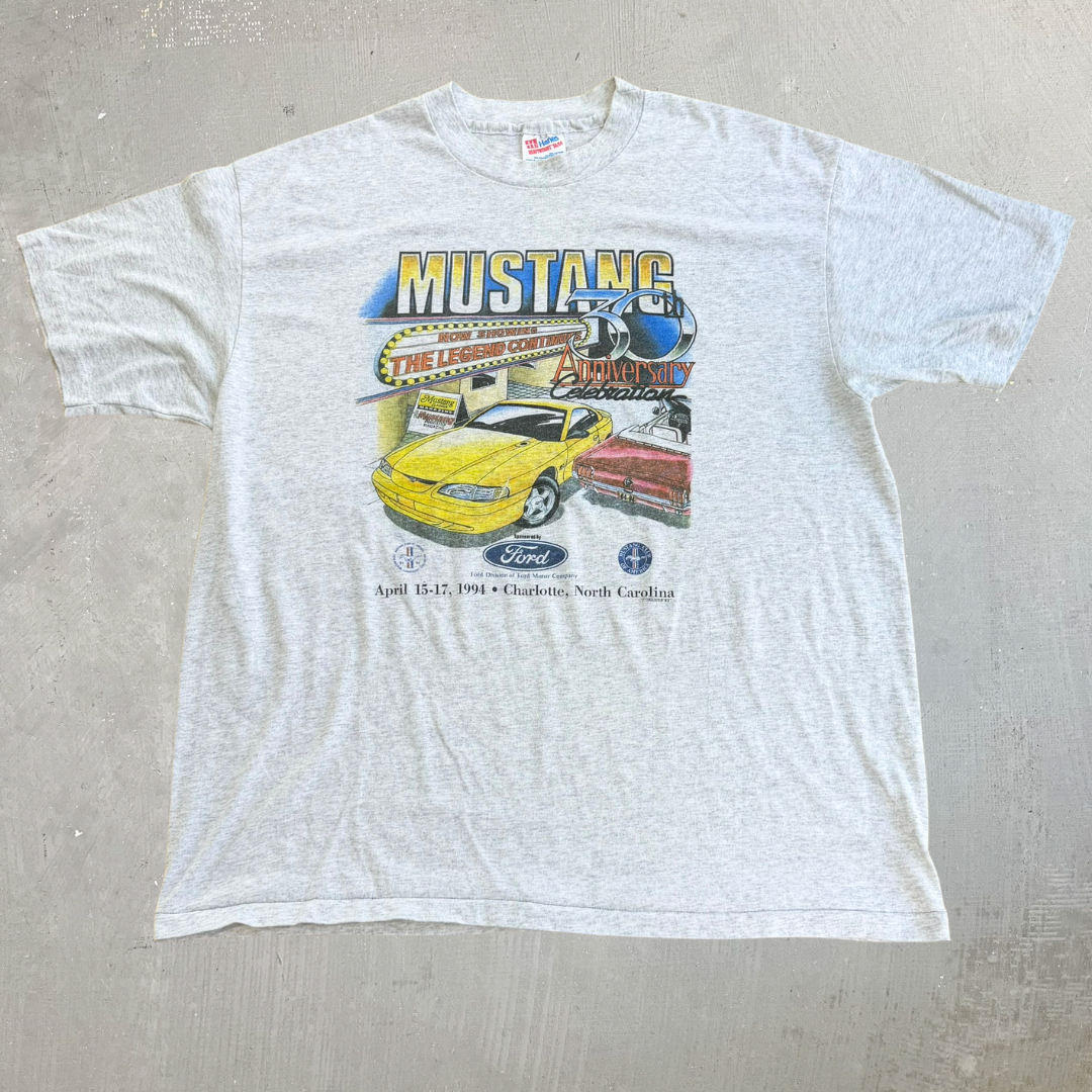 J- Vintage '94 Ford Mustang 30th Anniversary Celebration Graphic Made In USA Single Stitch Tee - XL
