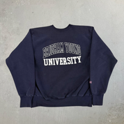 J- Vintage Brigham Young University Text Made In USA Crewneck - XL