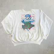 Vintage '93 Toronto Blue Jays MLB World Champions Signatures & Logo Graphic Crewneck - M