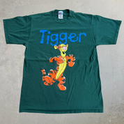 J- Vintage 90s Disney Tigger Graphic & Text Made In USA Tee - L