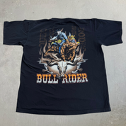 J- Vintage Bull Rider Cowboy Graphic & Text Tee - XL