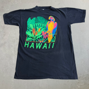 J- Vintage '90 Hawaii Parrot Text & Graphic Single Stitch Tee - 3XL