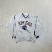 F- Vintage Washington State Huskies Lee Embroidered Logo Crewneck