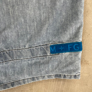 D- Vintage Marithé Francois Girbaud Blue Stitching Denim Carpenter Jorts