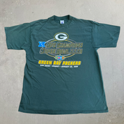J- Vintage '98 Green Bay Packers NFL Logo 7 NFC Champions Super Bowl Graphic Tee - XL